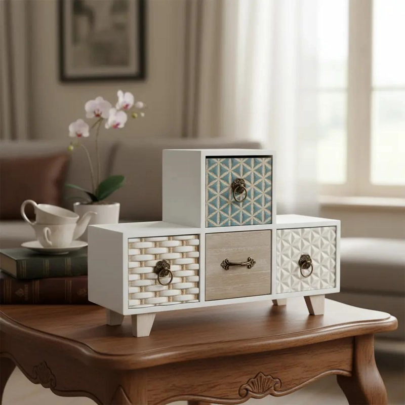 ORGANIZADOR DE MADERA PARA TE  CON COMPARTIMENTOS 30X10X21 CM - 1