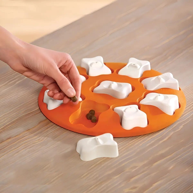 BANDEJA INTERACTIVA PARA PERROS CON COMPARTIMENTOS DE PLASTICO - 1