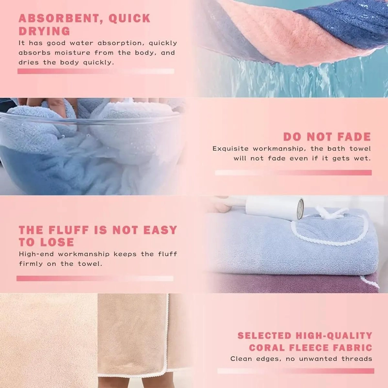 TOALLAS DE BAÑO PARA MUJER CON DISEÑO DE LAZO, PAQUETE DE 6 UNIDADES - 4