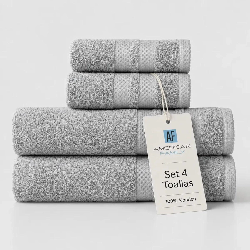 JUEGO DE 4 TOALLAS DE BAÑO GRANDES DE ALGODON 400 GRAMOS - 1