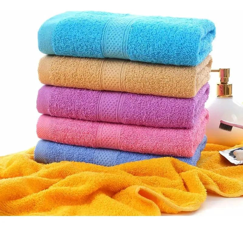 SET DE 6 TOALLAS DE BAÑO DE ALGODON 140X75 CM COLORES VARIADOS - 1