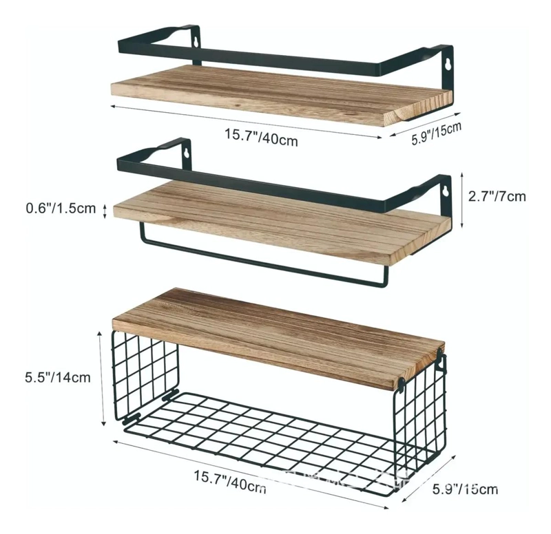 KIT DE REPISAS FLOTANTES PARA PARED ESTANTE ORGANIZADOR BAÑO - 2