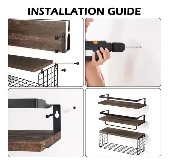 KIT DE REPISAS FLOTANTES PARA PARED ESTANTE ORGANIZADOR BAÑO - 3