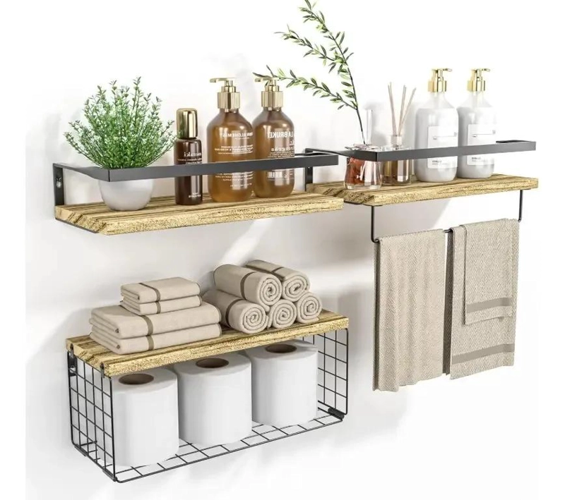 KIT DE REPISAS FLOTANTES PARA PARED ESTANTE ORGANIZADOR BAÑO - 5