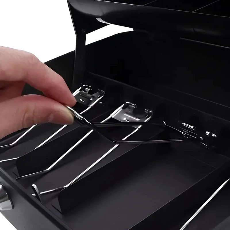 CAJA ORGANIZADORA DE DINERO NEGRA CON LLAVE DE SEGURIDAD RESISTENTE - 3