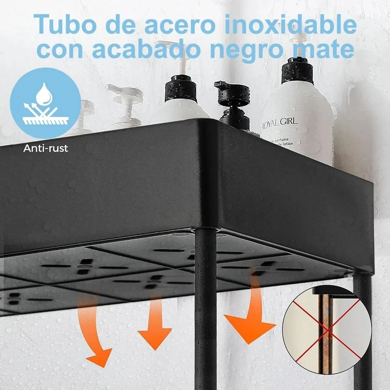 ORGANIZADOR PARA BAÑO CON ESTANTES Y CAJONES DE DOS NIVELES - 2