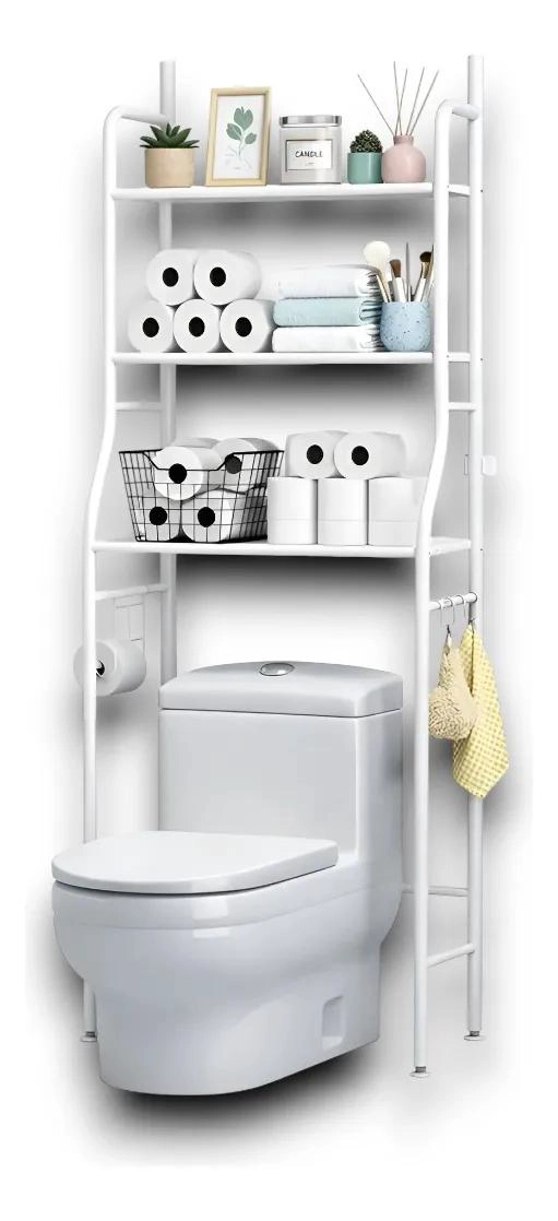 ORGANIZADOR DE BAÑO DE 3 NIVELES PARA INODORO CON ESTRUCTURA ARMABLE - 1