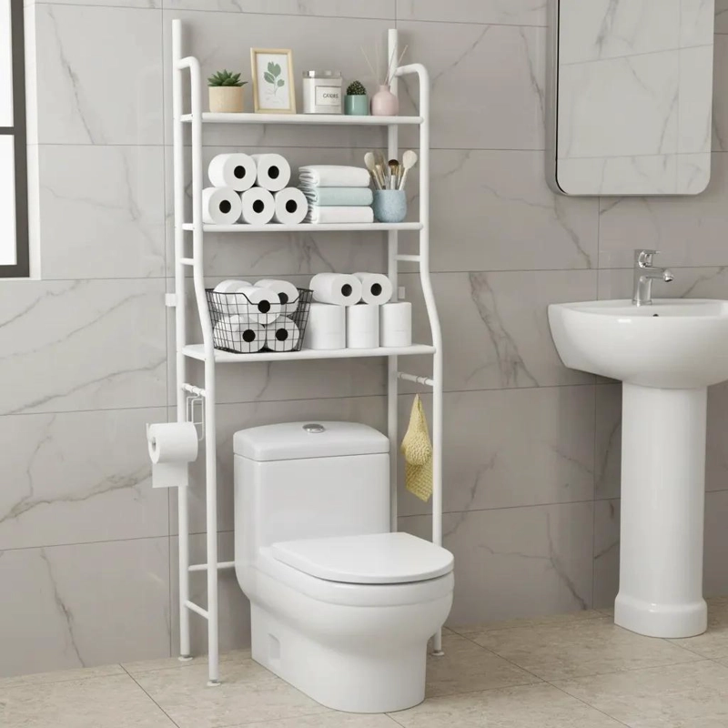 ORGANIZADOR DE BAÑO DE 3 NIVELES PARA INODORO CON ESTRUCTURA ARMABLE - 2