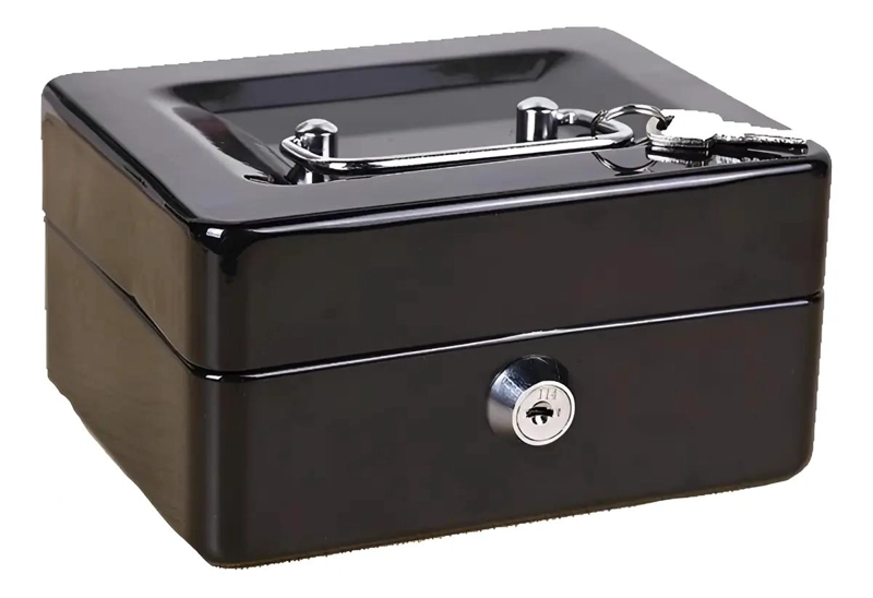 CAJA FUERTE METALICA COMPACTA CON LLAVE Y CIERRE SEGURO 25X20 CM - 1