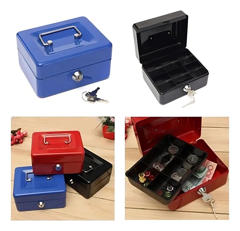 CAJA FUERTE METALICA COMPACTA CON LLAVE Y CIERRE SEGURO 25X20 CM - 3