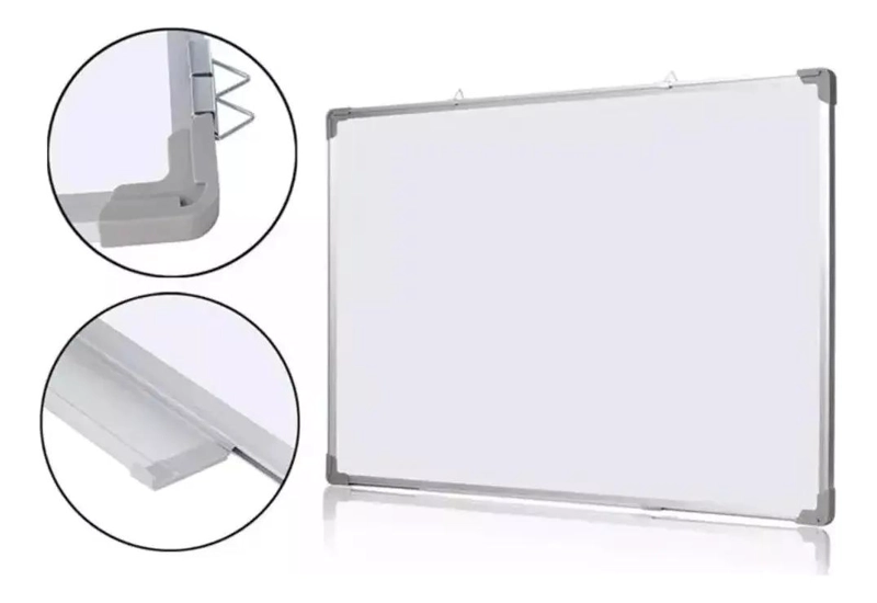 PIZARRA ACRILICA BLANCA CON SET DE 3 PLUMONES Y BORRADOR 60X90 CM - 3