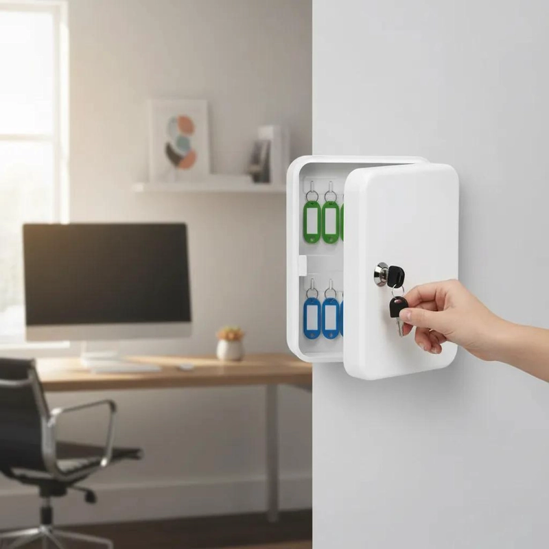 CAJA FUERTE PORTATIL PARA GUARDAR HASTA 20 LLAVES CON ORGANIZADOR INTERNO - 5