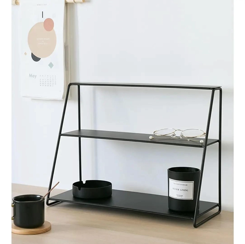 REPISA ORGANIZADORA METALICA DE ESCRITORIO CON 3 NIVELES EN COLOR NEGRO - 4