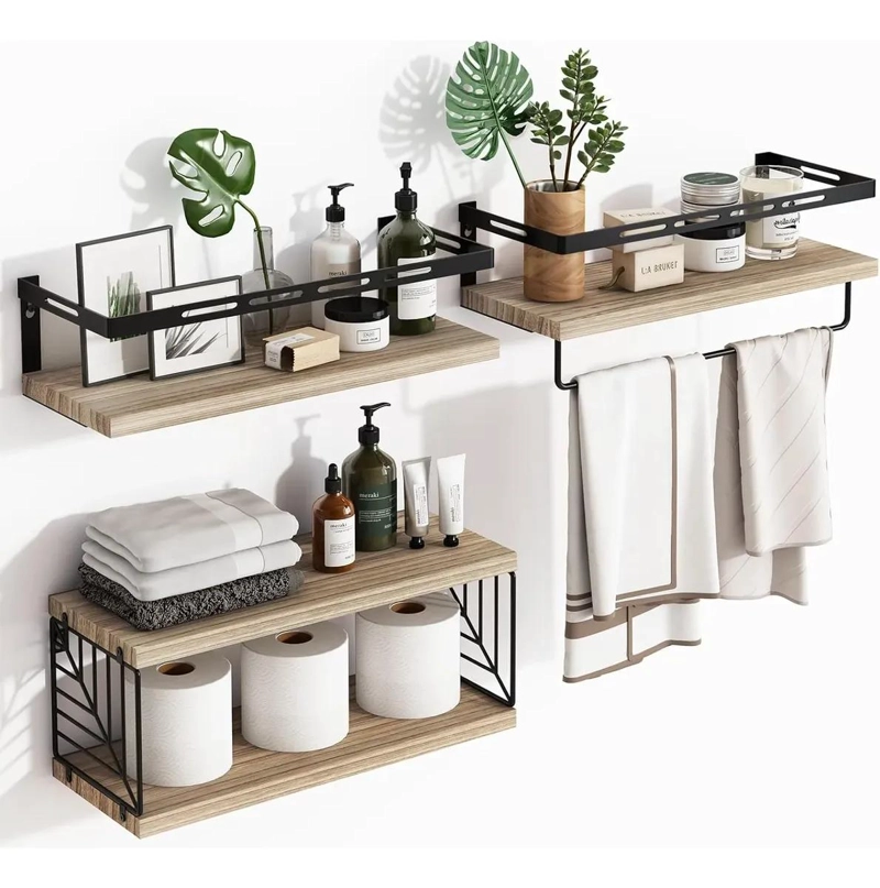 KIT DE REPISAS FLOTANTES PARA PARED ESTANTE ORGANIZADOR DE BAÑO - 1