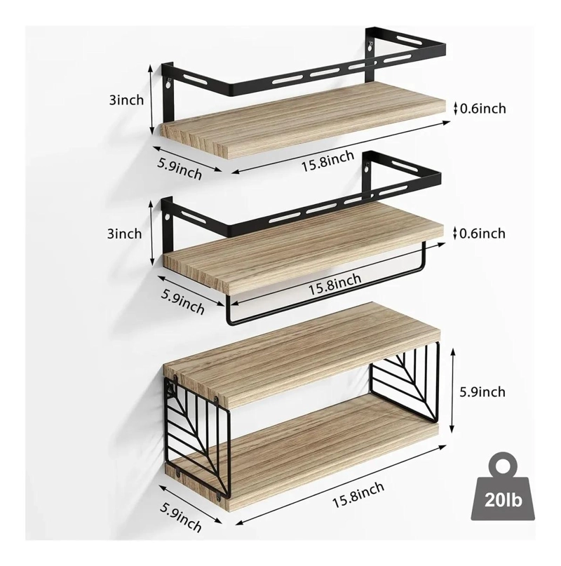 KIT DE REPISAS FLOTANTES PARA PARED ESTANTE ORGANIZADOR DE BAÑO - 2