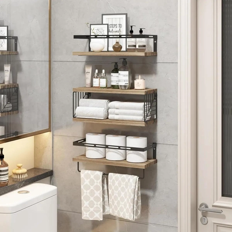 KIT DE REPISAS FLOTANTES PARA PARED ESTANTE ORGANIZADOR DE BAÑO - 4