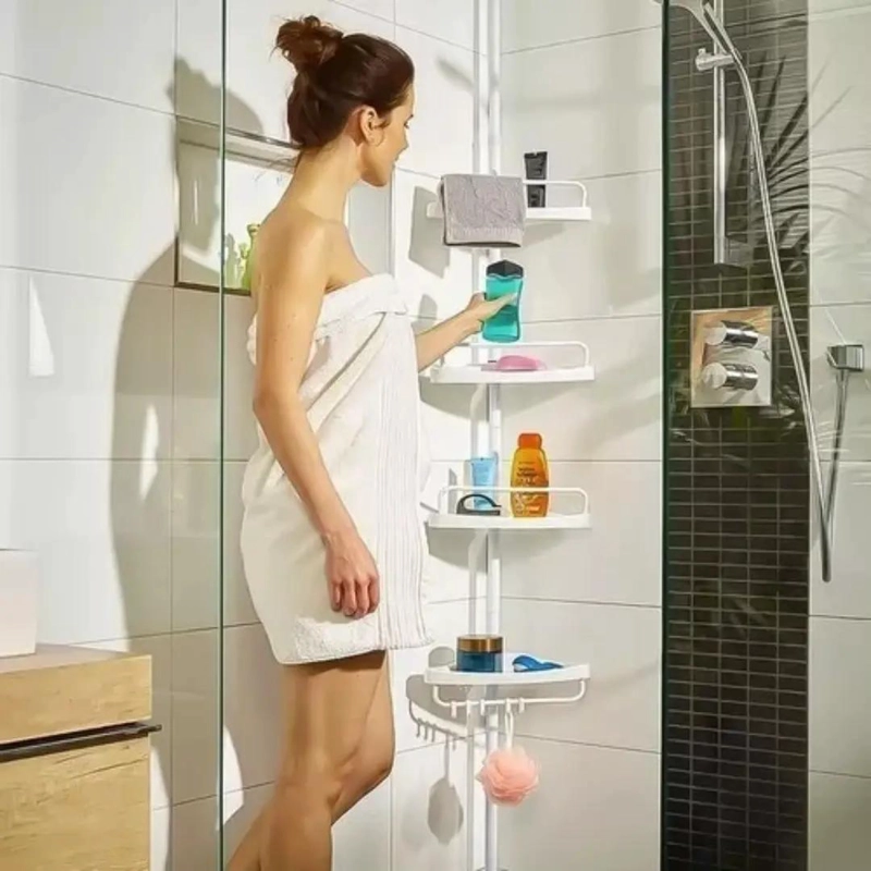 ESQUINERO ORGANIZADOR PARA BAÑO CON 4 REPISAS AJUSTABLES MULTIUSO - 3