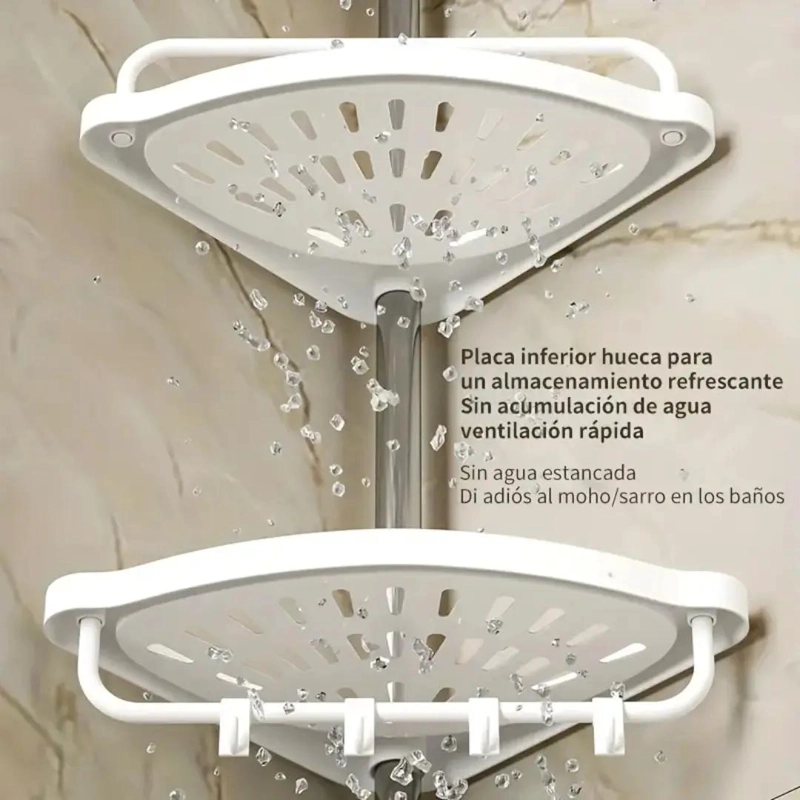ESQUINERO ORGANIZADOR PARA BAÑO CON 4 REPISAS AJUSTABLES MULTIUSO - 4