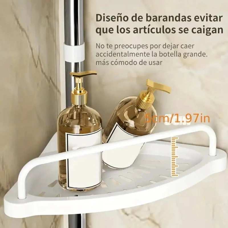 ESQUINERO ORGANIZADOR PARA BAÑO CON 4 REPISAS AJUSTABLES MULTIUSO - 5