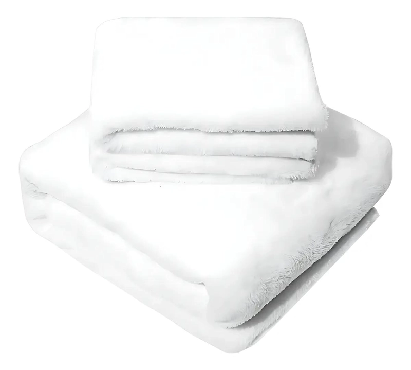JUEGO DE 2 TOALLAS DE BAÑO GRANDES DE ALGODON BLANCO 140X70 CM - 1