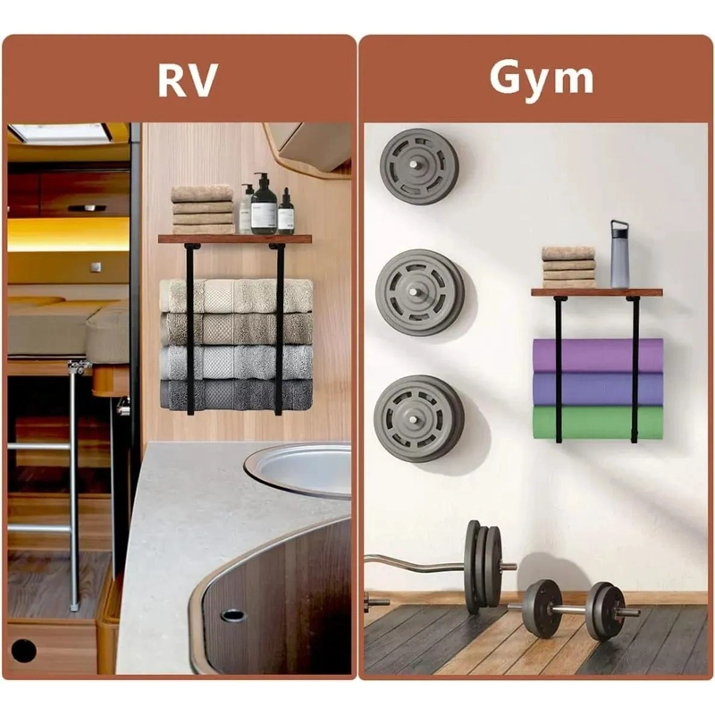 ESTANTE PARA BAÑO CON CAPACIDAD PARA TOALLAS Y TOALLITAS COLOR MARRON - 4