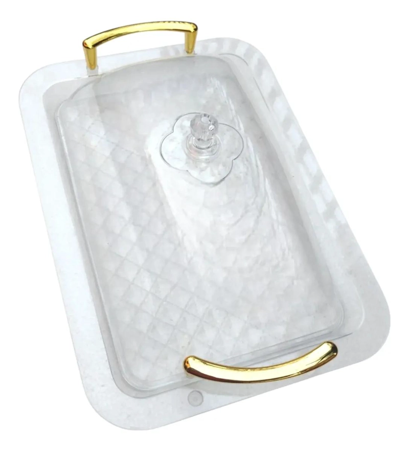 BANDEJA RECTANGULAR TRANSPARENTE CON TAPA PARA ALMACENAMIENTO - 2