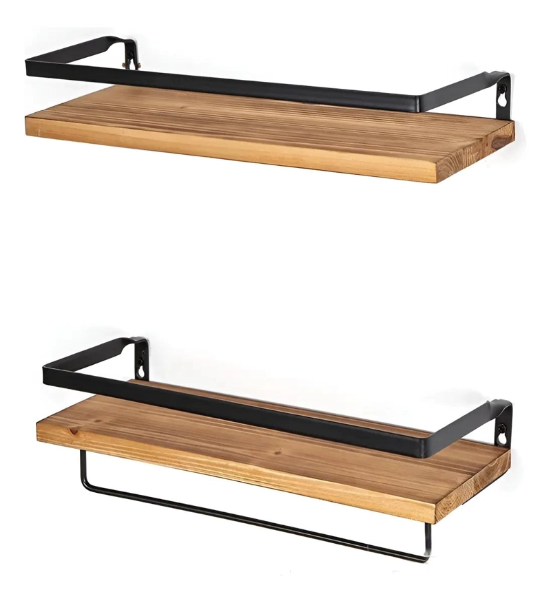 KIT DE 2 ESTANTES FLOTANTES PARA BAÑO CON MONTAJE EN PARED - 1