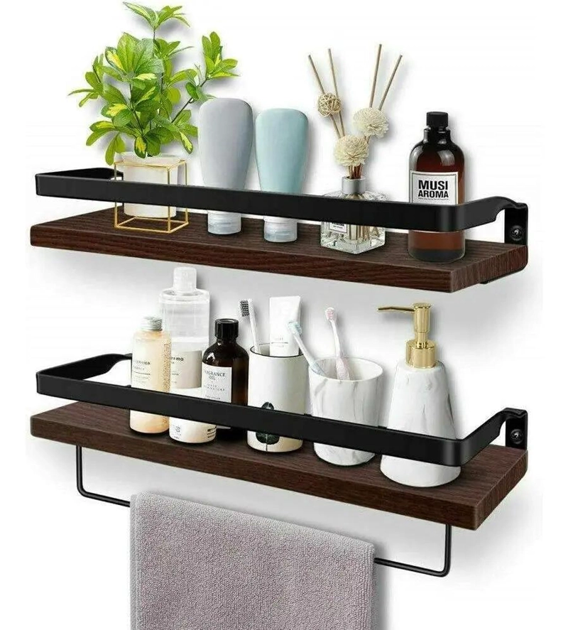 KIT DE 2 ESTANTES FLOTANTES PARA BAÑO CON MONTAJE EN PARED - 3