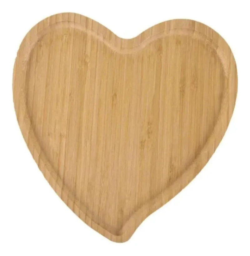BANDEJA DE BAMBU PARA APERITIVOS CON DISEÑO EN FORMA DE CORAZON - 2
