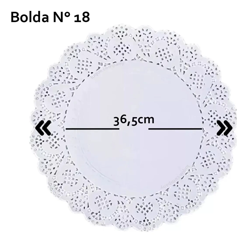 100 UNIDADES DE BLONDAS DE PAPEL REDONDAS DE 36 CM PARA BANDEJAS Y TORTAS - 3