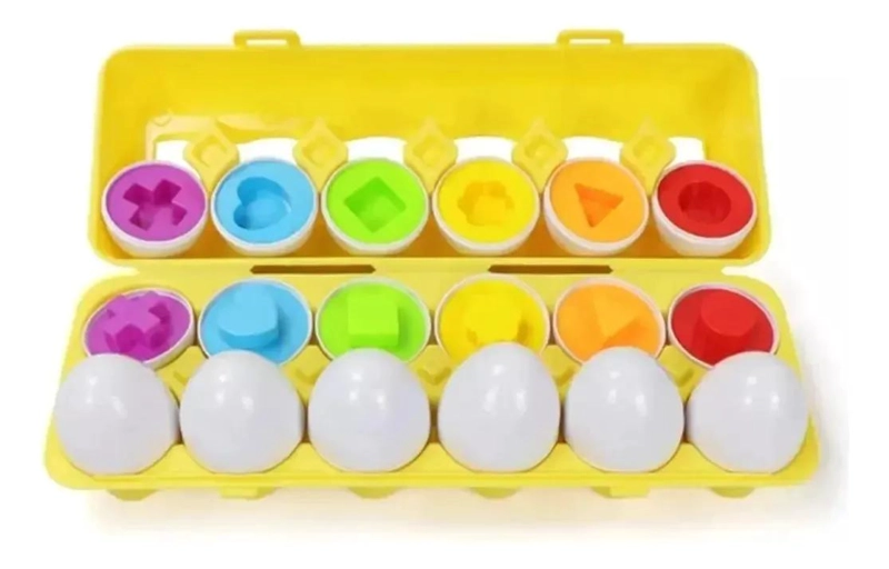 JUEGO DE ENCAJE CON HUEVOS Y FIGURAS PARA NIÑOS EN COLOR AMARILLO - 2