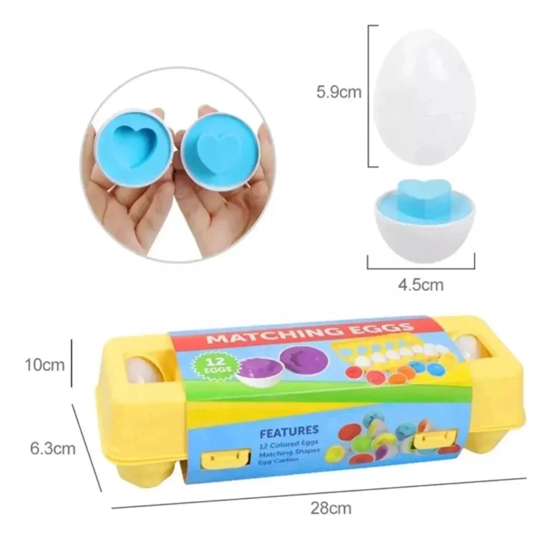 JUEGO DE ENCAJE CON HUEVOS Y FIGURAS PARA NIÑOS EN COLOR AMARILLO - 3