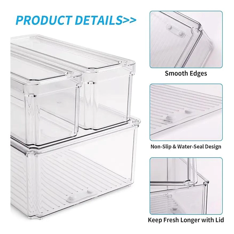 SET DE 7 CONTENEDORES CON TAPA PARA ORGANIZAR REFRIGERADOR Y COCINA - 5