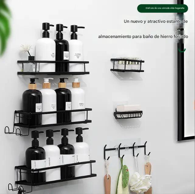 JUEGO DE 6 ESTANTES PARA ALMACENAMIENTO EN BAÑO CON DISEÑO FUNCIONAL - 5