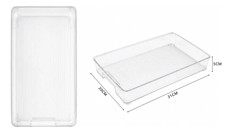 SET DE 3 CAJAS ORGANIZADORAS PARA REFRIGERADOR CON DISEÑO TRANSPARENTE - 2