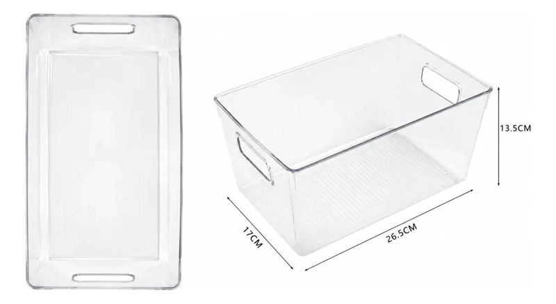 SET DE 3 CAJAS ORGANIZADORAS PARA REFRIGERADOR CON DISEÑO TRANSPARENTE - 3