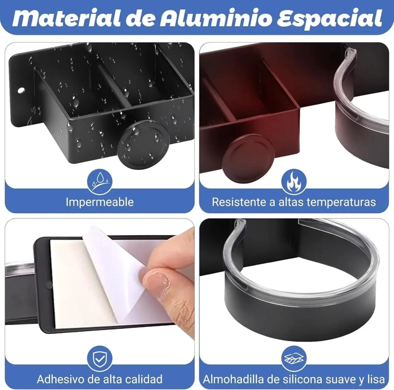 SOPORTE PARA SECADOR Y PLANCHA DE CABELLO PARA BAÑO ORGANIZADOR - 3