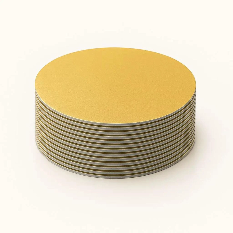 PACK DE 12 BANDEJAS DORADAS RESISTENTES DE 3 MM PARA TORTAS DE 25 CM - 3