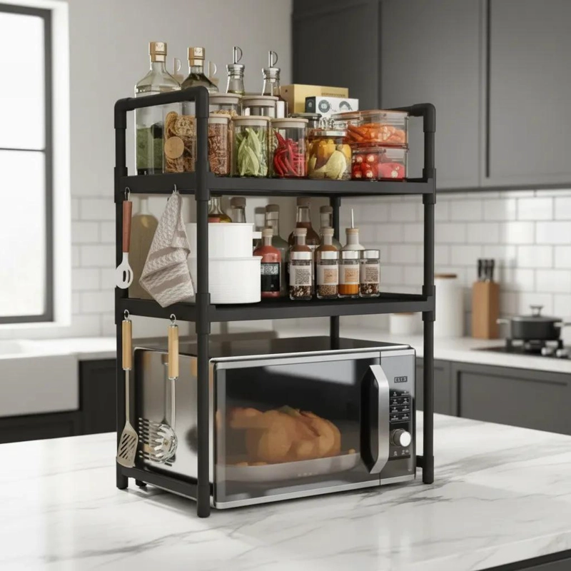 ESTANTE ORGANIZADOR MULTIUSO PARA MICROONDAS CON 3 NIVELES - 1