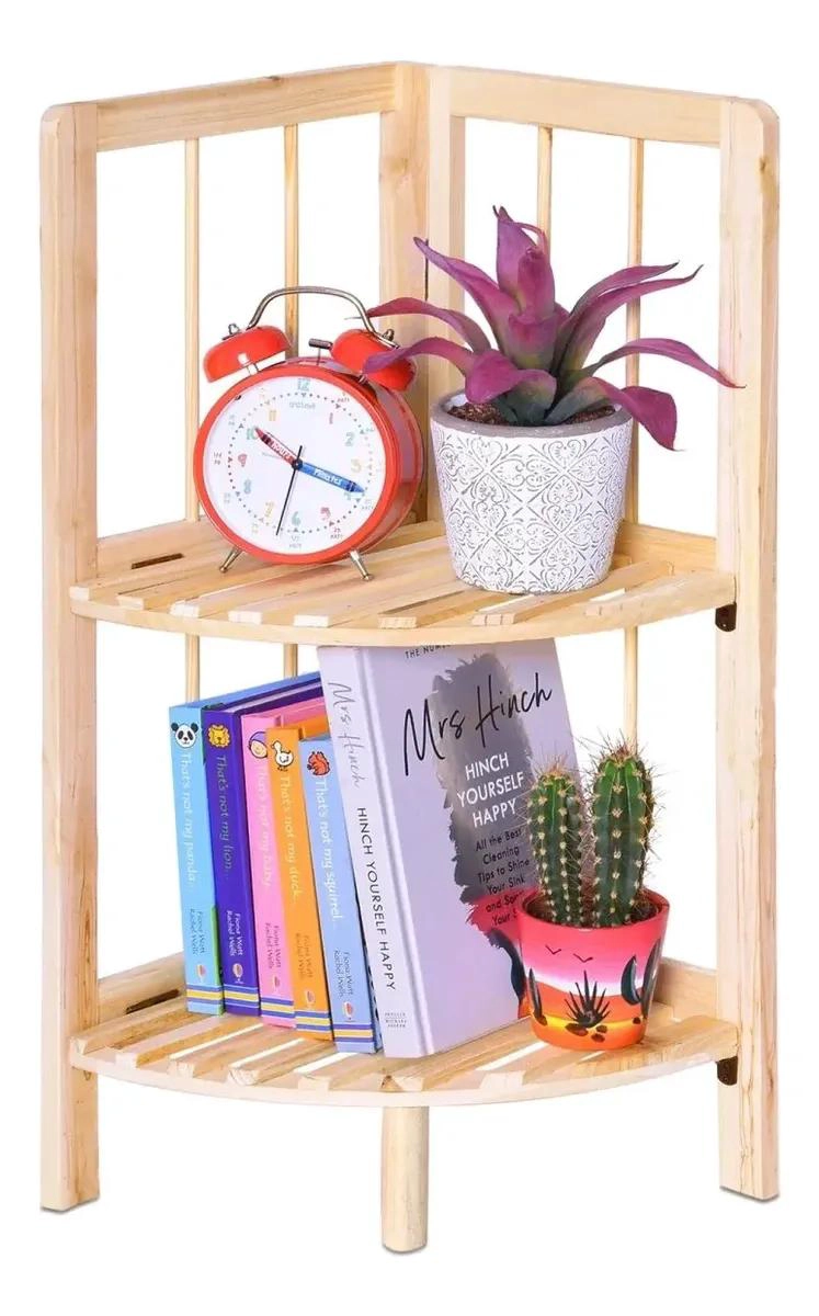 ESTANTE ORGANIZADOR DE MADERA PARA RINCON CON 2 NIVELES MULTIUSO - 1