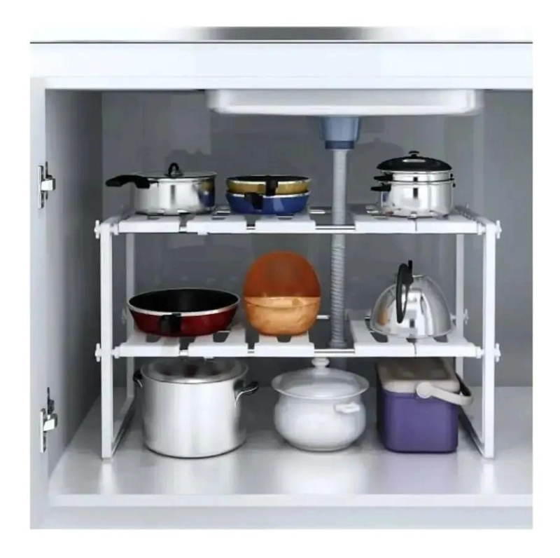 ORGANIZADOR MULTIFUNCIONAL CON REPISA AJUSTABLE PARA COCINA Y HOGAR - 4