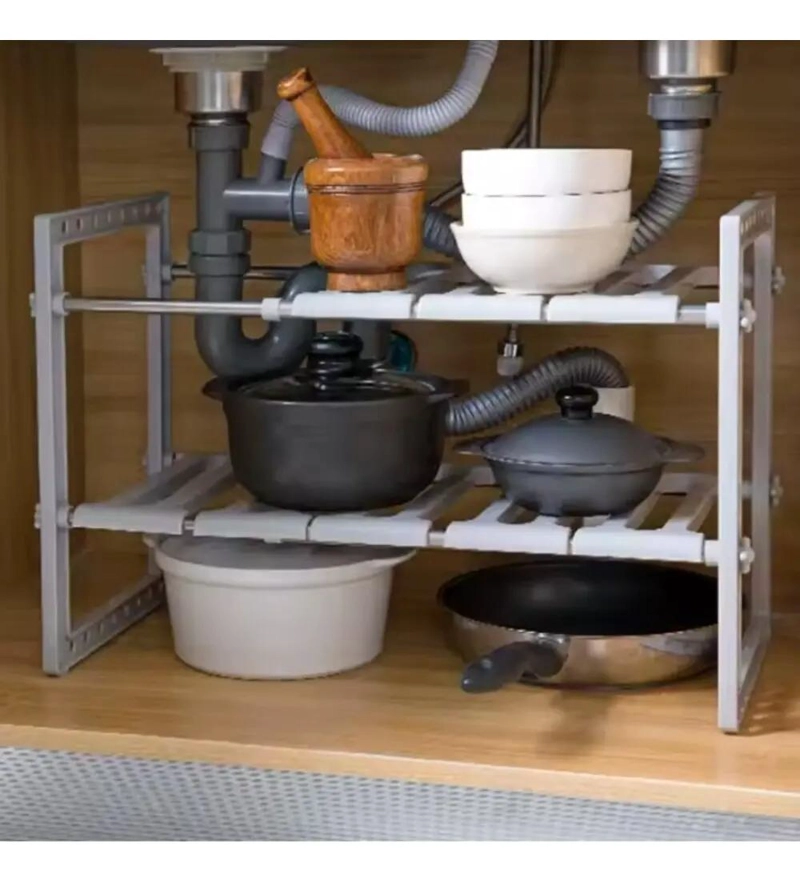 ORGANIZADOR AJUSTABLE PARA ESTANTE DE COCINA TIPO SUELO - 2