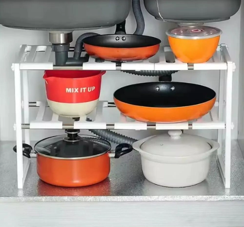 ORGANIZADOR AJUSTABLE PARA ESTANTE DE COCINA TIPO SUELO - 5