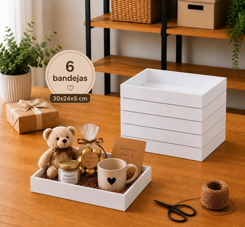 SET DE BANDEJAS PARA DESAYUNO CON MEDIDAS 30X24X5 CM - 1