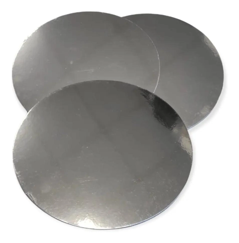 BASE RIGIDA PARA TORTA PLATEADA DE 35 CM CON 10 UNIDADES - 1