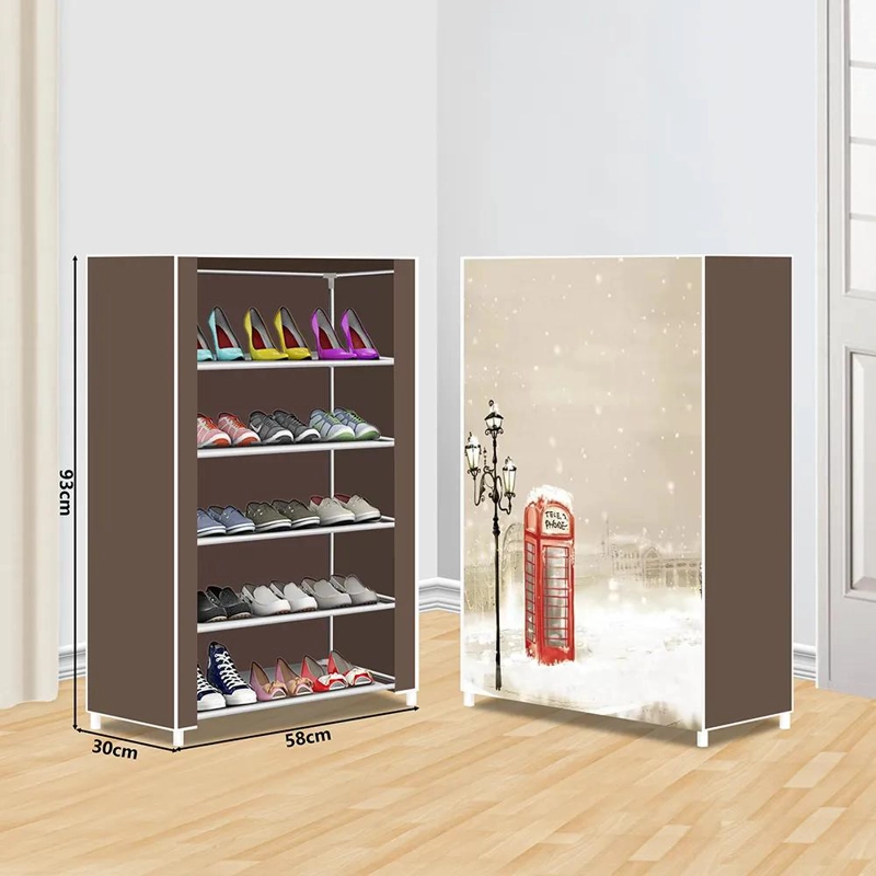ORGANIZADOR DE TELA PARA ZAPATOS CON 5 NIVELES ARMABLE - 2