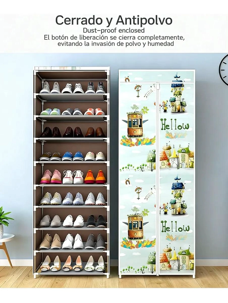 ORGANIZADOR DE TELA PARA ZAPATOS CON 5 NIVELES ARMABLE - 4