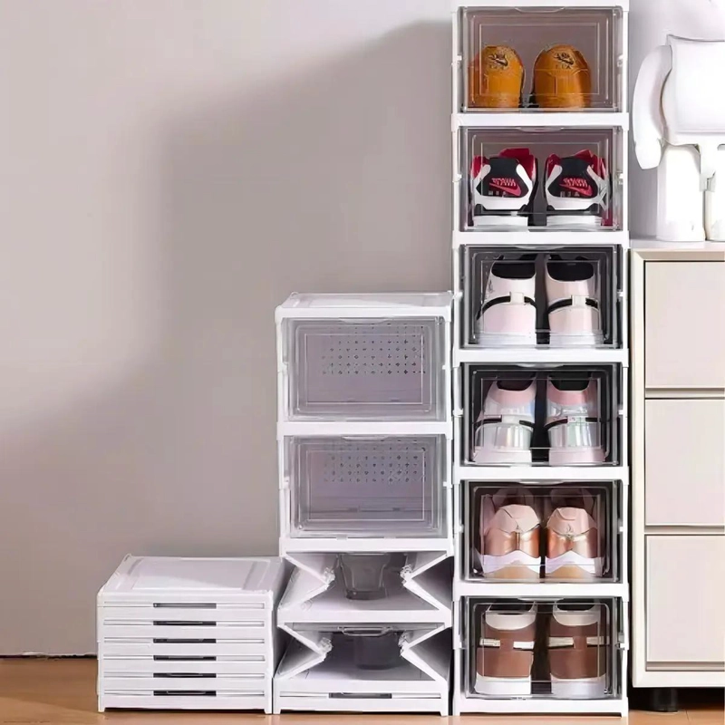 ORGANIZADOR PLEGABLE PARA ZAPATOS CON 6 NIVELES COLOR BLANCO - 3