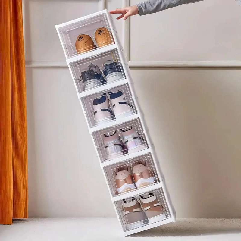 ORGANIZADOR PLEGABLE PARA ZAPATOS CON 6 NIVELES COLOR BLANCO - 5
