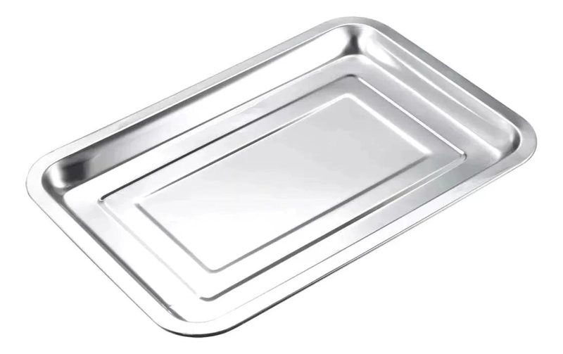 BANDEJA DE ACERO INOXIDABLE PARA BARBACOA DE 35X45 CM - 1